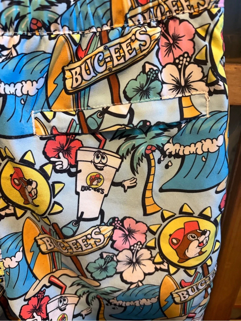 Buc-ee's Multicolor Tropical Swim Trunks Boys Size Medium